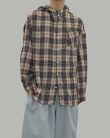 Kits hoodie check shirt (Navy)