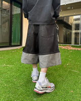 Psel selvage bermuda pants(Black)