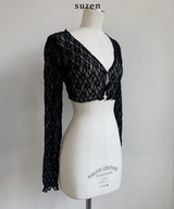 Lua see-through lace cardigan (2color)