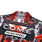 [UNISEX] Automobile Parts Camp-Collar Printed Shirt (Red)