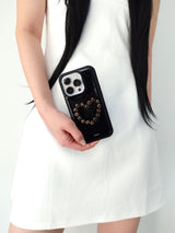 heart stud case (leopard)