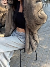 [Unisex] Fur 2way hood zip up(4color)