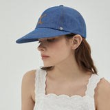 VA Curved Denim Stitch Detail 5Panel Ball Cap / Lightindigo