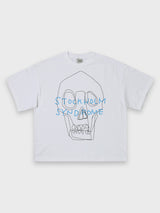 LINE SKULL TEE - WHITE
