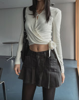 Jerry Double Button Pleated Skirt Pants