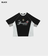 カラーブロックラグランオーバーTシャツ