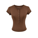 Lora Button Slim Tee