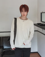 ウレン ウール ヘンリーネック ダブル ロングスリーブTシャツ