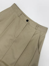 Two-pin tuck cotton flare skirt