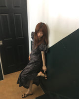 flattering puff dress