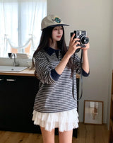 Luke Color Matching Stripe Rugby Sweatshirt