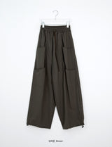 Ibe Balloon Wide Cut Nylon Banding Pants