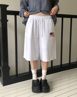 ティケンアメリカンフラッグプリントバンディングバミューダパンツ