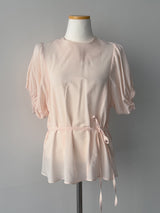 Puff Strap Short Sleeve Blouse