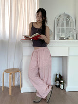 RIBBON PUNCHING WIDE PANTS (3C)