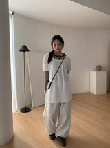 エトヌ エンボ ポケット ショートスリーブ ワンピース