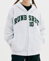 EMBROIDERY RUN BSRBT HOODIE ZIP-UP HEATHER GREY