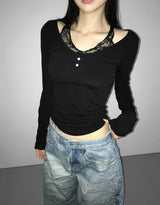  estrogen lace halter top(3 color) 