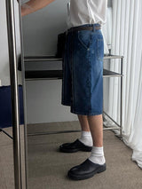 ASCLO Ethnic Embroidery Denim Bermuda Pants (2color)