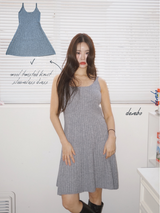 wool twisted knit sleeveless dress
