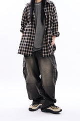 Kilcar half banding cargo denim pants