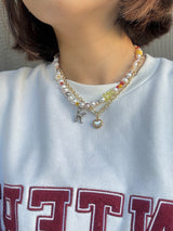 【MADE】Florist - Gummy Bear & Freshwater Pearl Letter Necklace (A-Z)