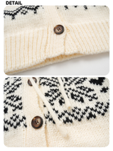 Plain hooded button knit cardigan