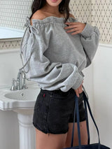 Puffy Daily Off-shoulder Sweatshirt - 2 colours