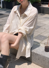 #ナチュラルストライプサマールーズシャツ (4color)