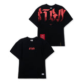 ボールドバックセミオーバーサイズTシャツ Black / White