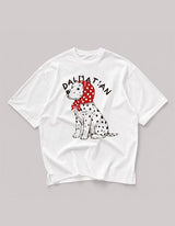 [A-T0230] ダルメシアンイラスト半袖Tシャツ