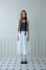 EDGE SHIRRING LONG SKIRT