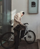 Atonic Lettering Hooded Zip-Up Knit