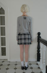 C CHECK BELTED MINI SKIRT_BLACK