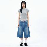 ストレッチコットンスリムショートスリーブTシャツ メランジ