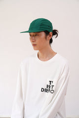 4pannel nylon duck bill cap/forest-green