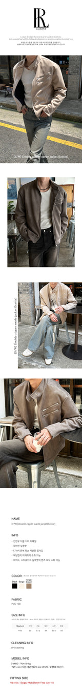 [F/W] ダブルジッパースエードジャケット(3color)