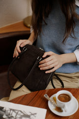BROSCHE BAG SUEDE ESPRESSO