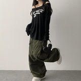 アリングレタリングショルダー長袖Tシャツ