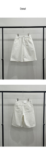 【S/S】ホワイトコットンバミューダパンツ