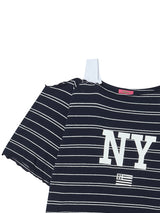 STRIPE OFF SHOULDER SS NAVY
