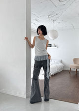 EYELET FRILL SLEEVELESS