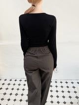 1168. Silver ribbon slim T (2color)