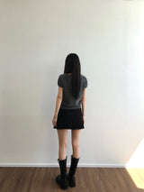 V-neck short-sleeved knitwear (3 colors)