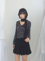 Floral cross-neck top