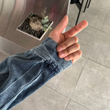 Biwon Washed Biker Denim Jacket