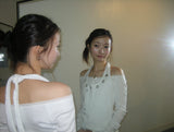Eyelet halterneck sleeveless - White