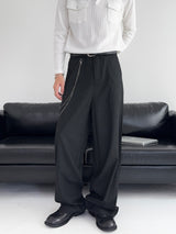 TO Stripe Wide Slacks (2C, Chain Set)