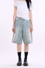 Ocean blue bermuda denim pants