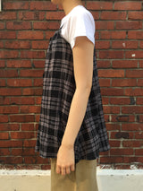 Tie-up check nasi blouse (2color)